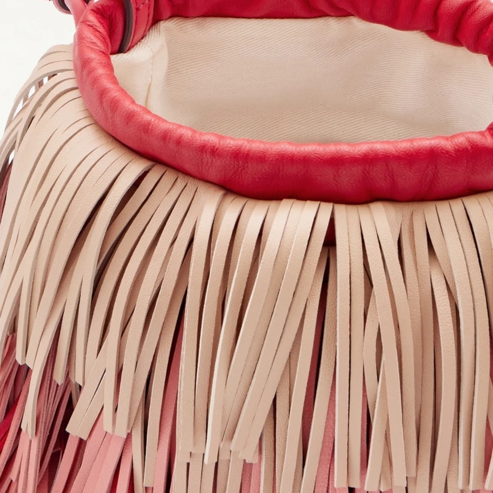 Zimmermann Unique Purse Coral Pink Fringe Crossbody Bag - Picture 12 of 16